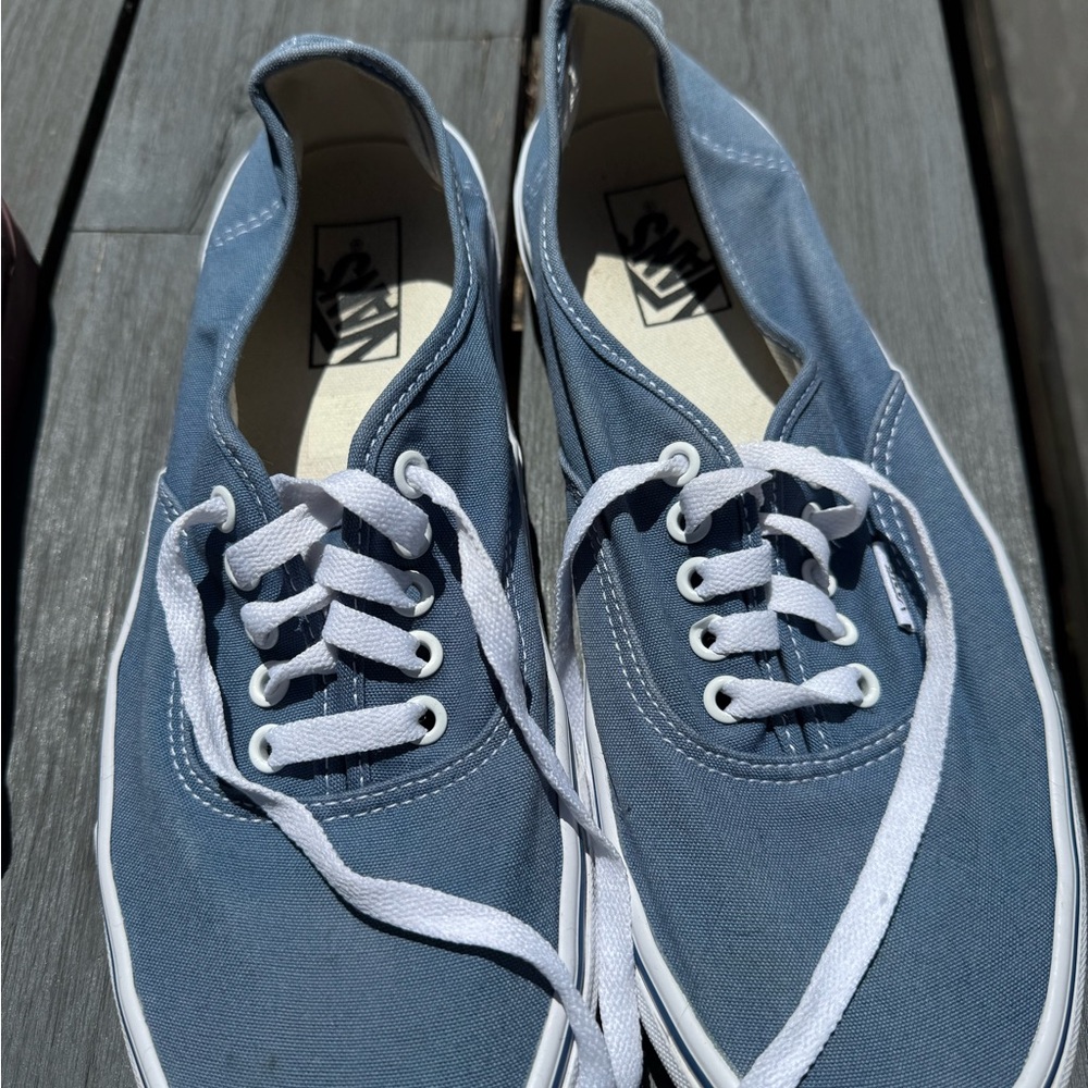 Vans Blue and White Canvas Sneakers